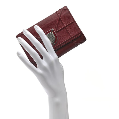 Christian Dior Grained Calfskin Cannage Diorama Elancee Wallet Burgundy 2 of 9