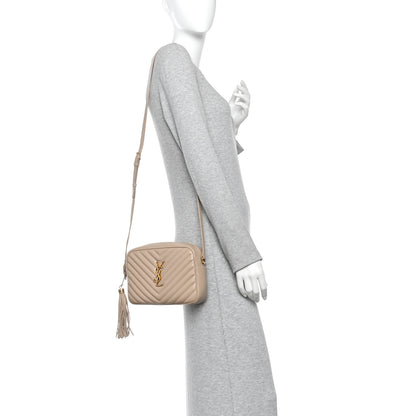 Saint Laurent Calfskin Matelasse Monogram Lou Camera Bag Dark Beige 2 of 10
