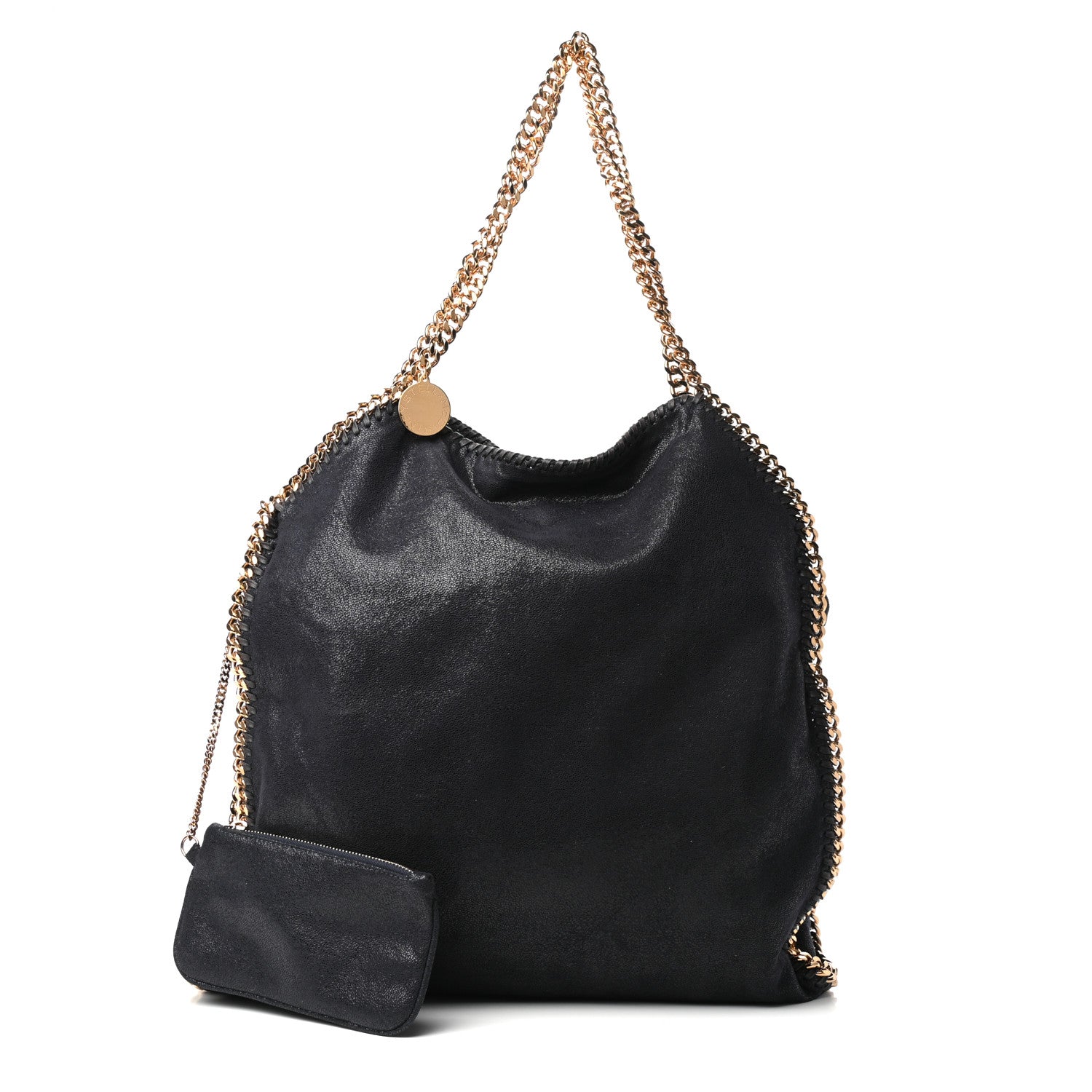 Stella McCartney Shaggy Deer Big Falabella Tote Navy 1 of 9