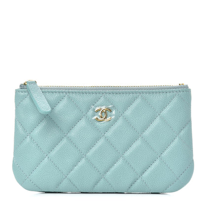 Chanel Caviar Quilted Small Cosmetic Case Light Blue 1 of 6