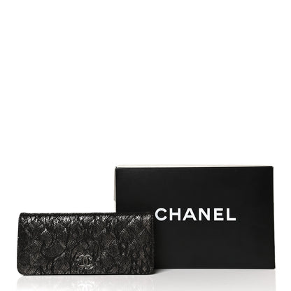 Chanel Metallic Tweed Quilted Clutch Black Dark Silver 12 of 12