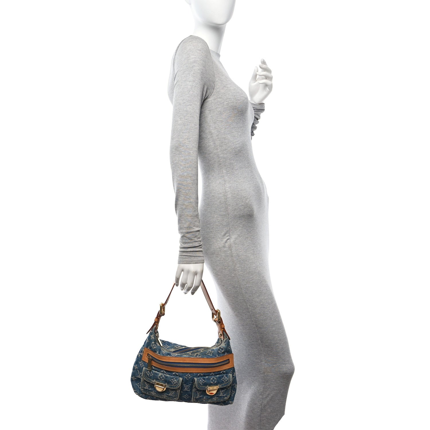 Louis Vuitton Monogram Denim Baggy PM Blue 2 of 13