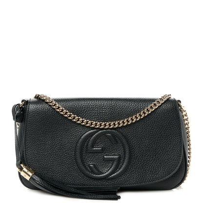Gucci Pebbled Calfskin Medium Soho Flap Crossbody Black 1 of 11