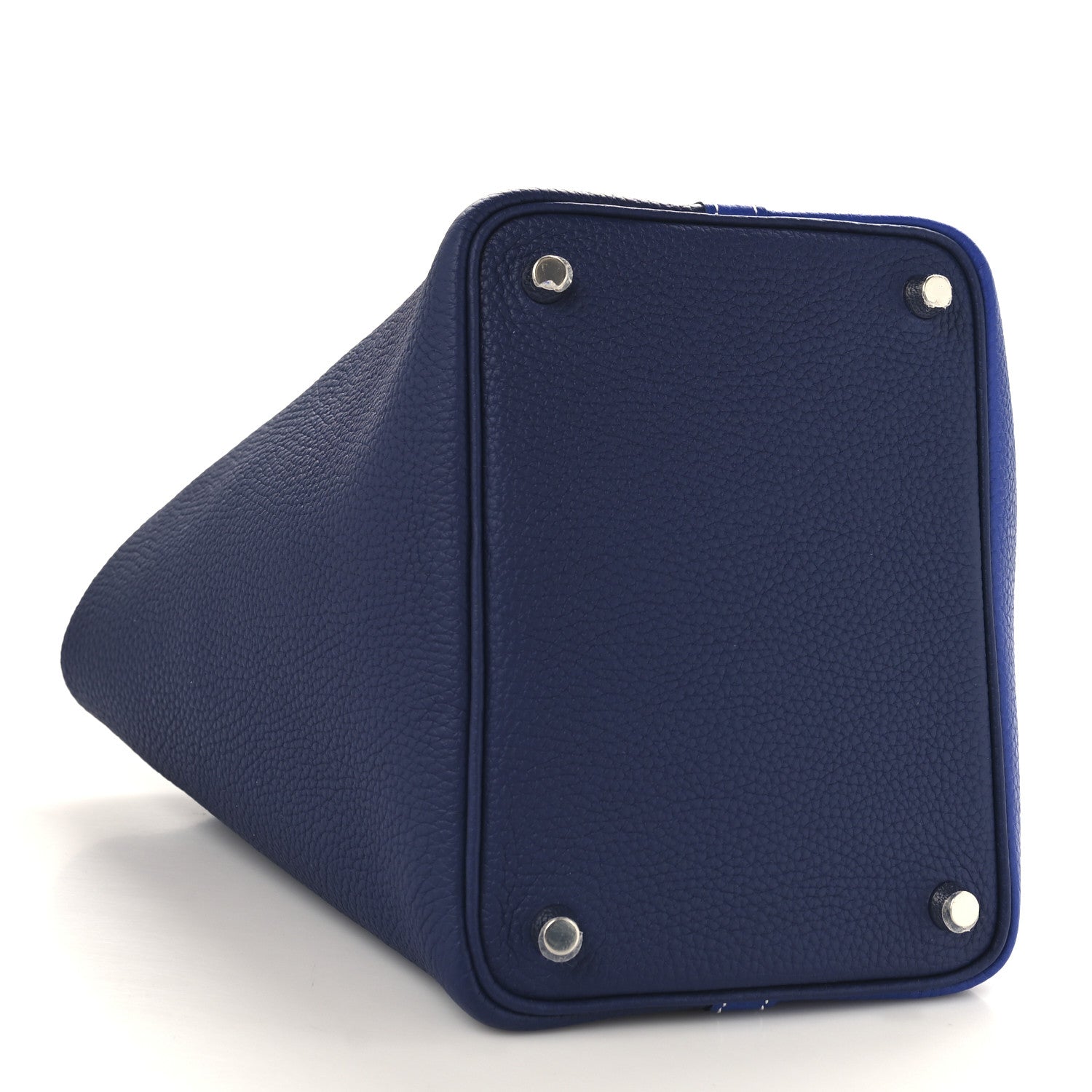 Hermes Taurillon Clemence Casaque Picotin Lock 18 PM Bleu Electrique Bleu Encre 4 of 13