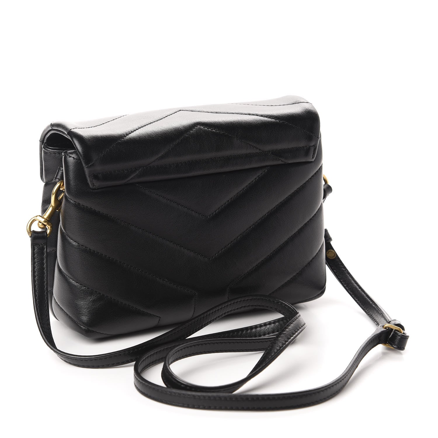 Saint Laurent Calfskin Y Quilted Monogram Toy Loulou Crossbody Bag Black 3 of 12