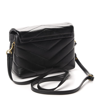 Saint Laurent Calfskin Y Quilted Monogram Toy Loulou Crossbody Bag Black 3 of 12