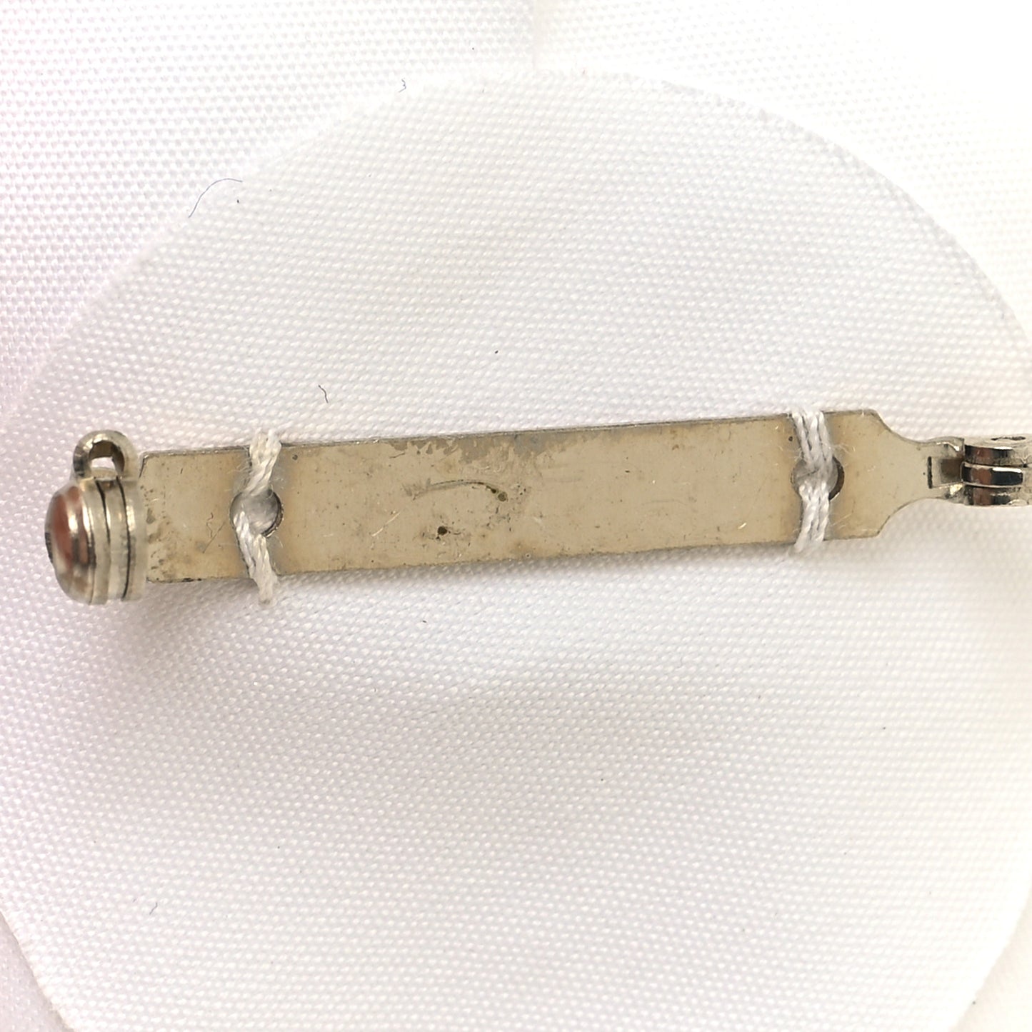 Linen Camellia Brooch Pin White