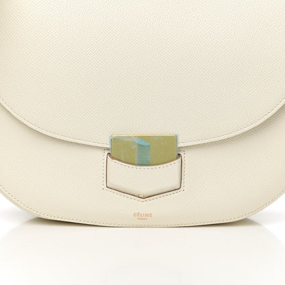 Celine Grained Calfskin Medium Trotteur White 6 of 9