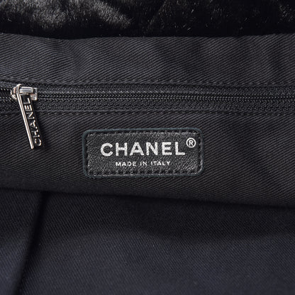 Chanel Fantasy Fur Quilted Camellia Tote Black 6 of 9