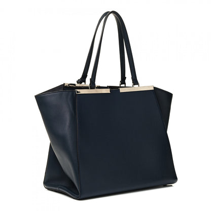 Fendi Vitello Elite Flamingo Large 3Jours Tote Navy 2 of 4