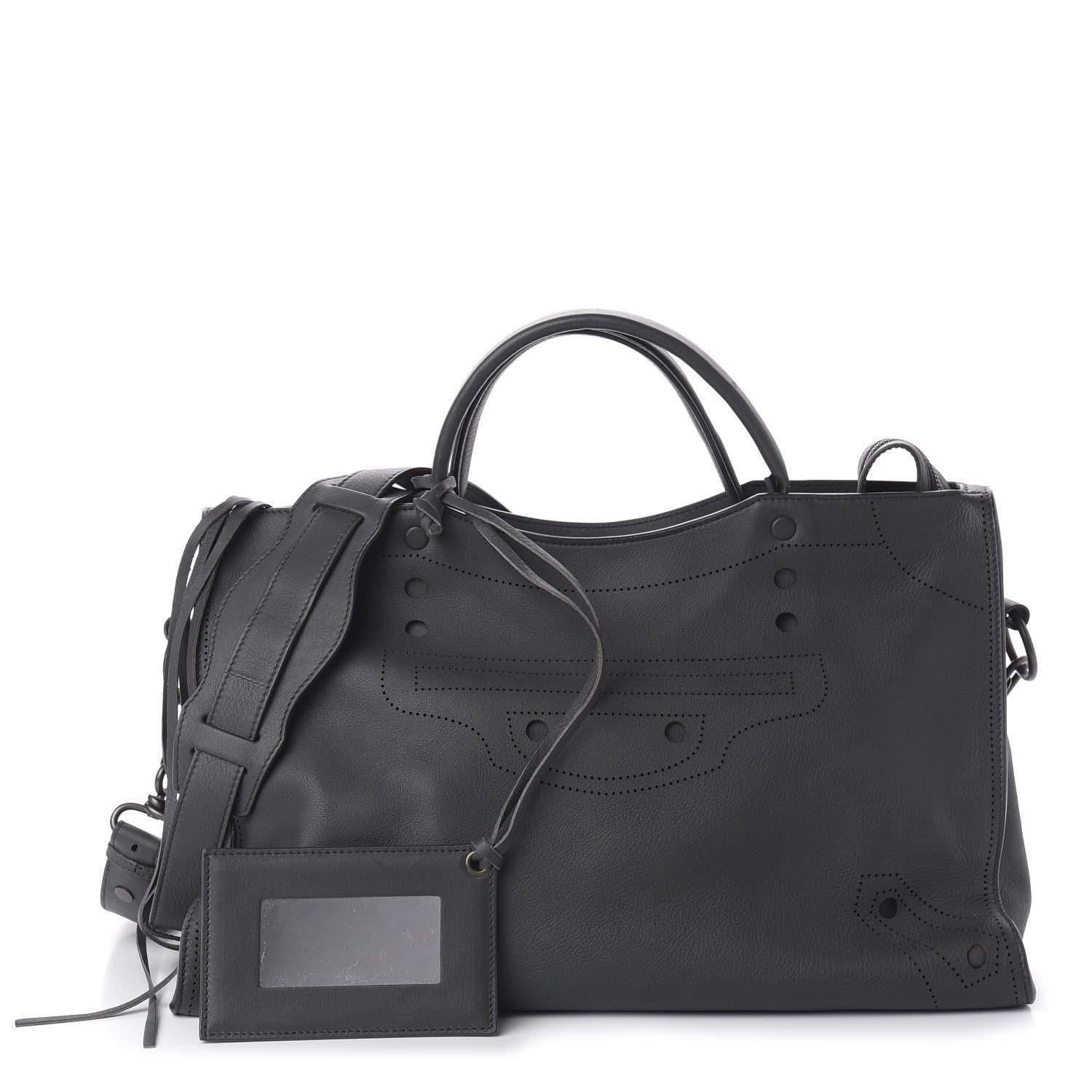 Balenciaga Veau Soyeux Perforated Blackout Hardware City Gris Fossile 1 of 11
