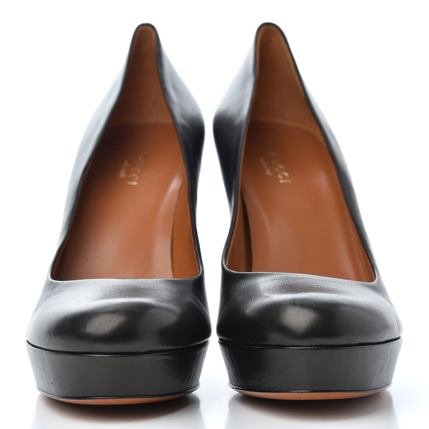 Gucci Nappa Betty Platform High Heel Pumps 37.5 Black 2 of 12