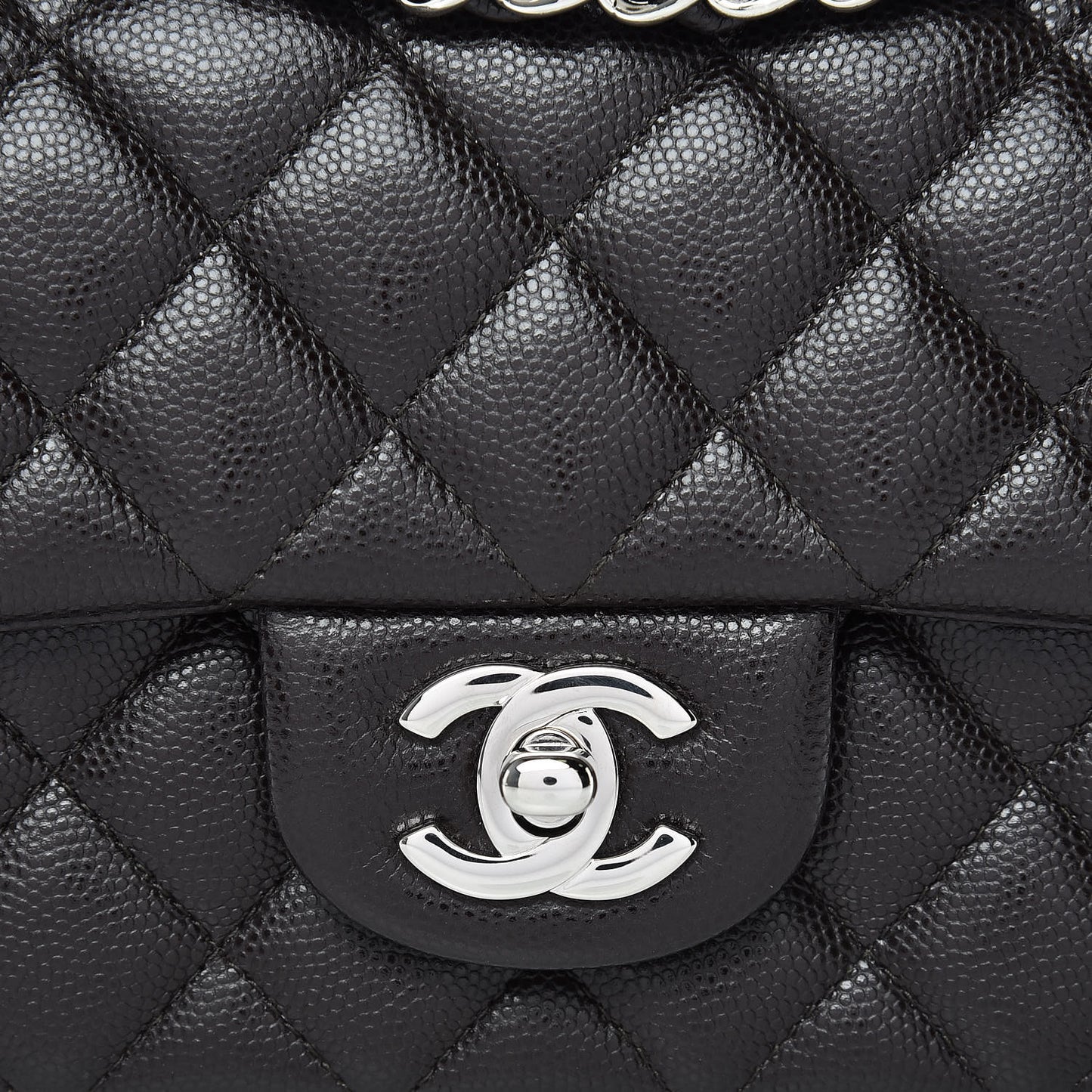 Caviar Quilted Mini Rectangular Flap Dark Brown