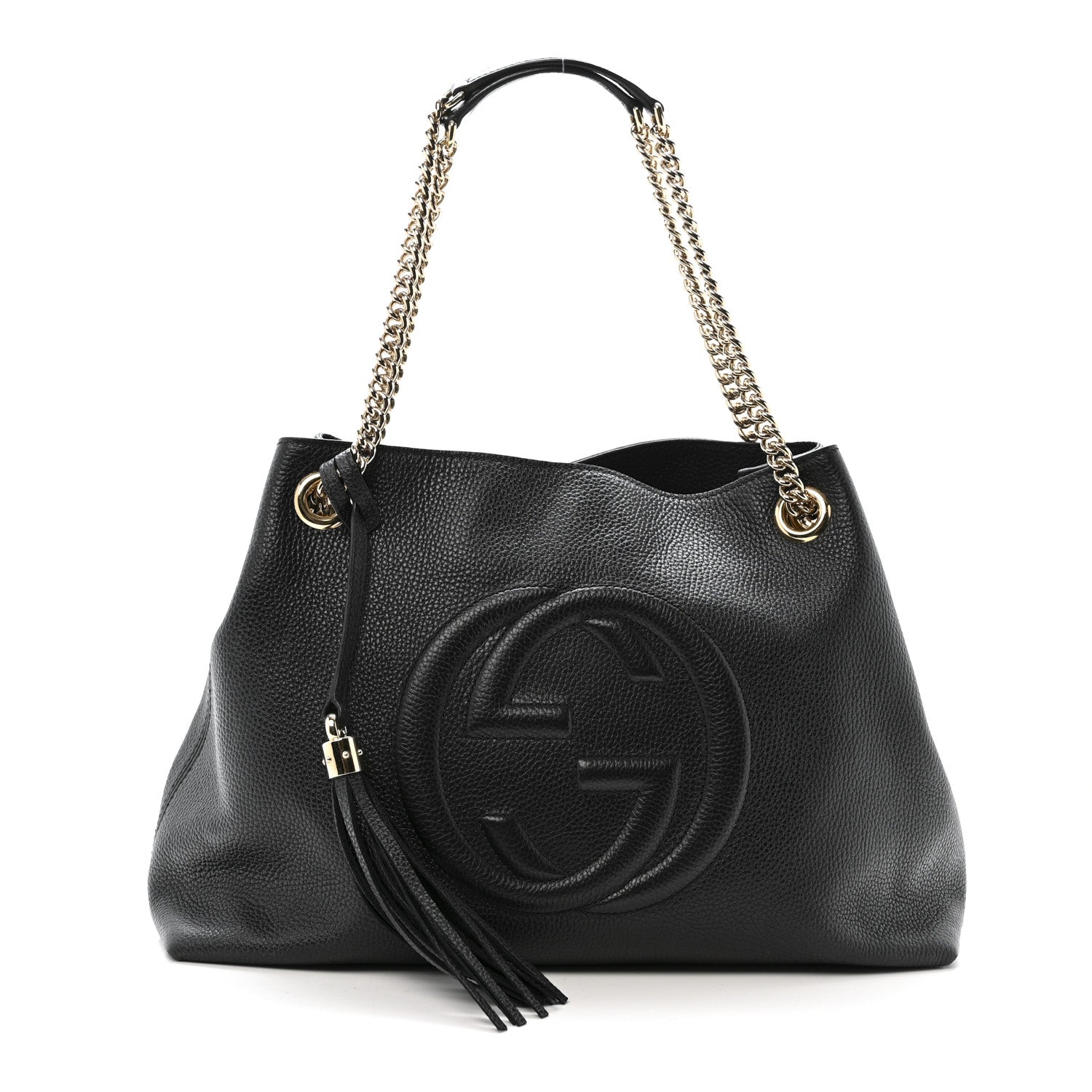 Gucci Pebbled Calfskin Medium Soho Chain Shoulder Bag Black 1 of 13