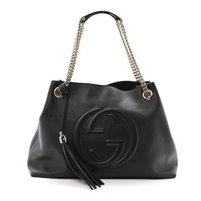 Gucci Pebbled Calfskin Medium Soho Chain Shoulder Bag Black 1 of 13