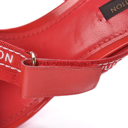 Louis Vuitton Patent Ribbon Slide Sandal 38.5 Red 12 of 15