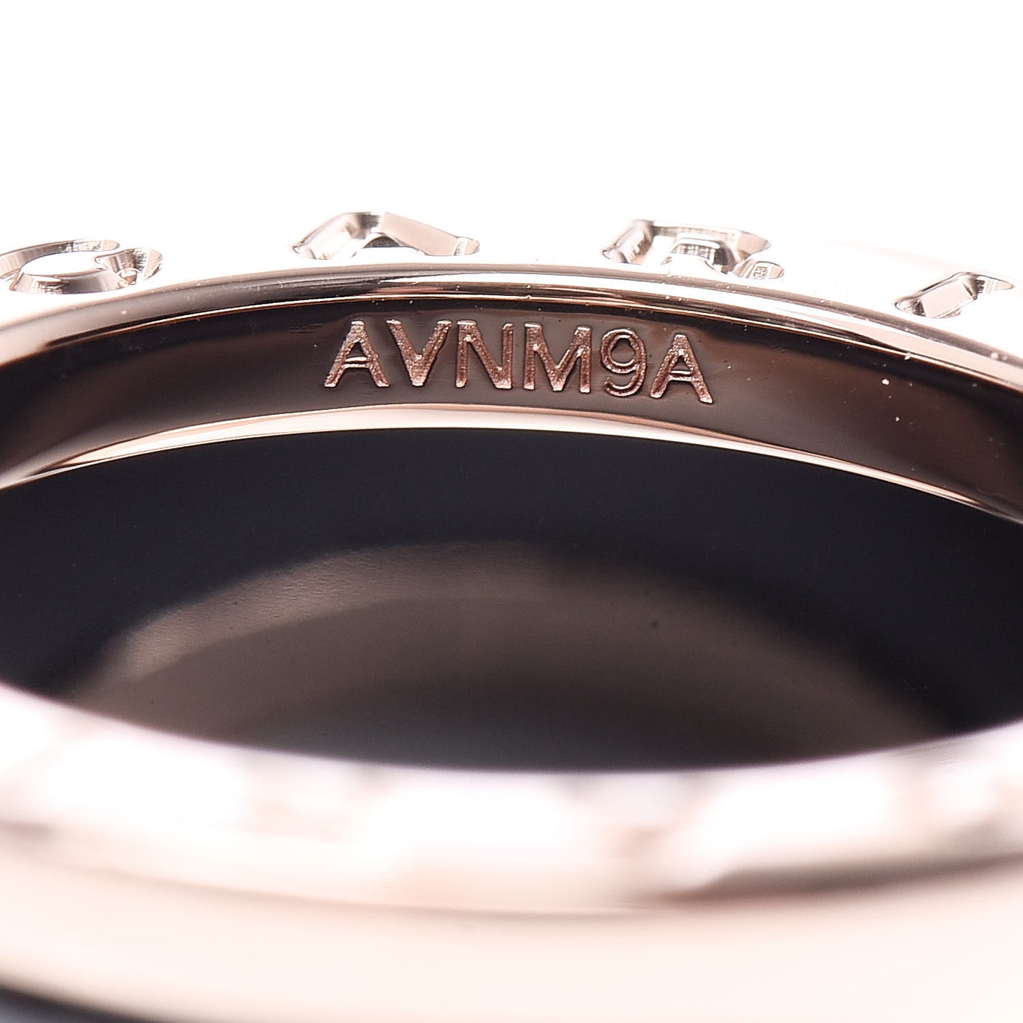 18K Rose Gold Black Ceramic B.Zero1 Four-Band Ring 49 4.75