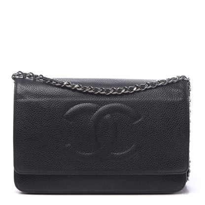 Chanel Caviar Timeless CC Wallet On Chain WOC Black 1 of 14