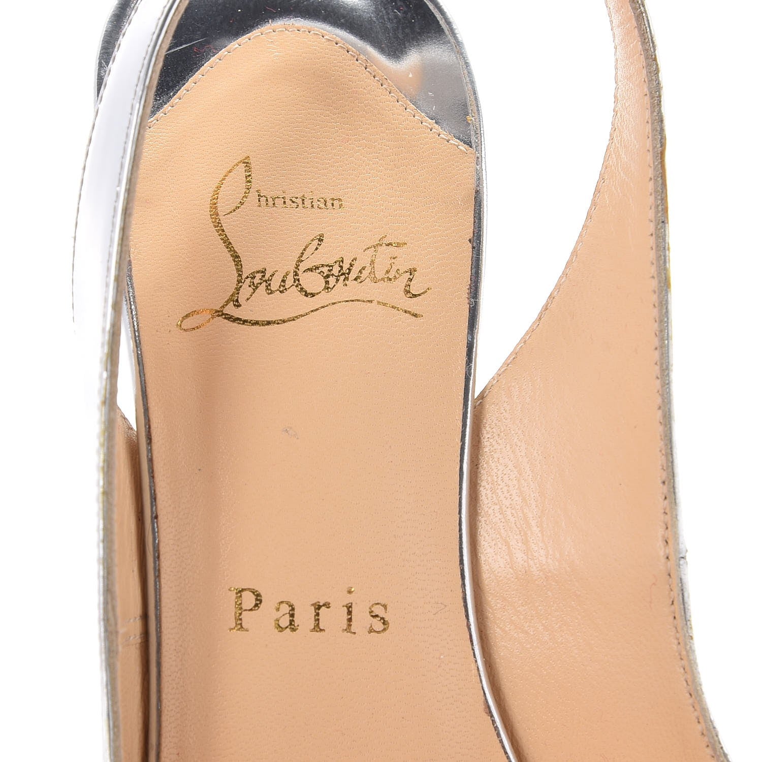 Christian Louboutin Metallic Patent No Prive 120 Pumps 37 Silver 9 of 9