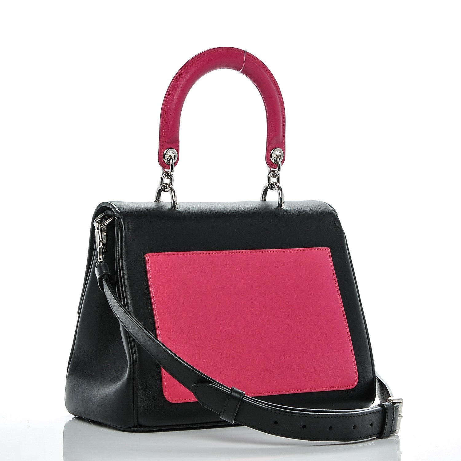 Christian Dior Smooth Calfskin Small Bi-Color Be Dior Flap Black Pink 3 of 7