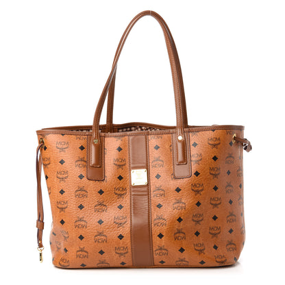 MCM Visetos Medium Liz Reversible Shopper Tote Cognac 1 of 15