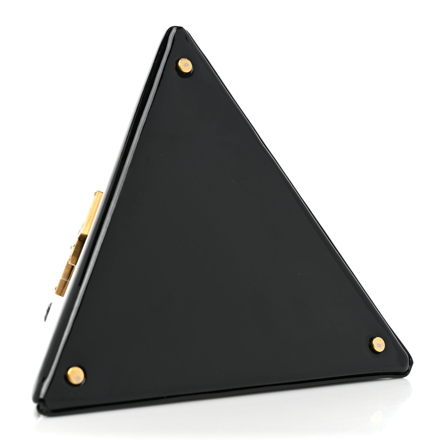 Patent Pyramid Clutch Black