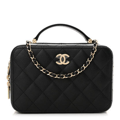 Chanel Caviar Quilted Top Handle Vanity Case Black 1 of 11