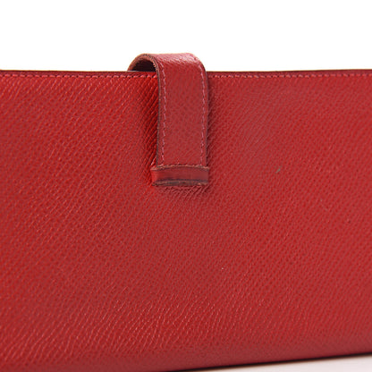 Hermes Epsom Bearn Gusset Wallet Rouge Casaque 10 of 13