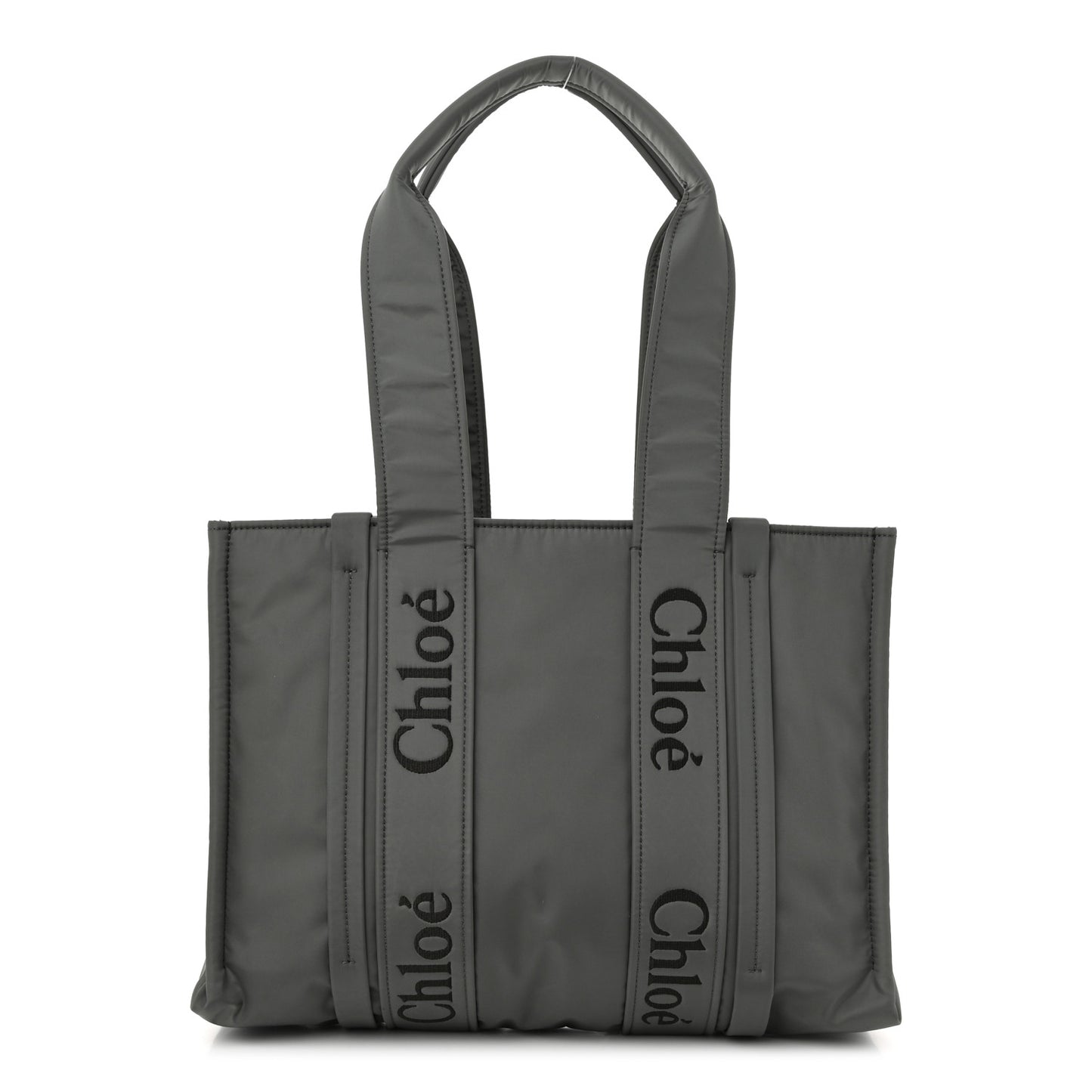 Recycled Nylon Medium Woody Ribbon Tote Elephant Grey
