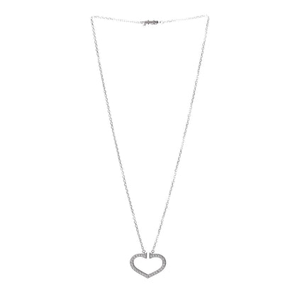 Cartier 18K White Gold Diamond Large Hearts and Symbols Pendant Necklace 3 of 4