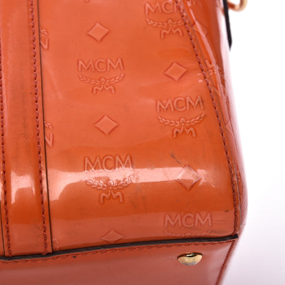 MCM Monogram Patent Zip Top Tote Orange 15 of 23