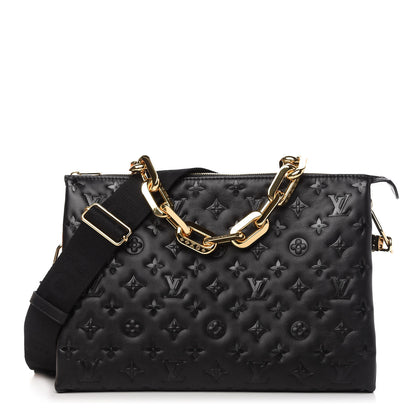 Louis Vuitton Lambskin Embossed Monogram Coussin MM Black 1 of 11
