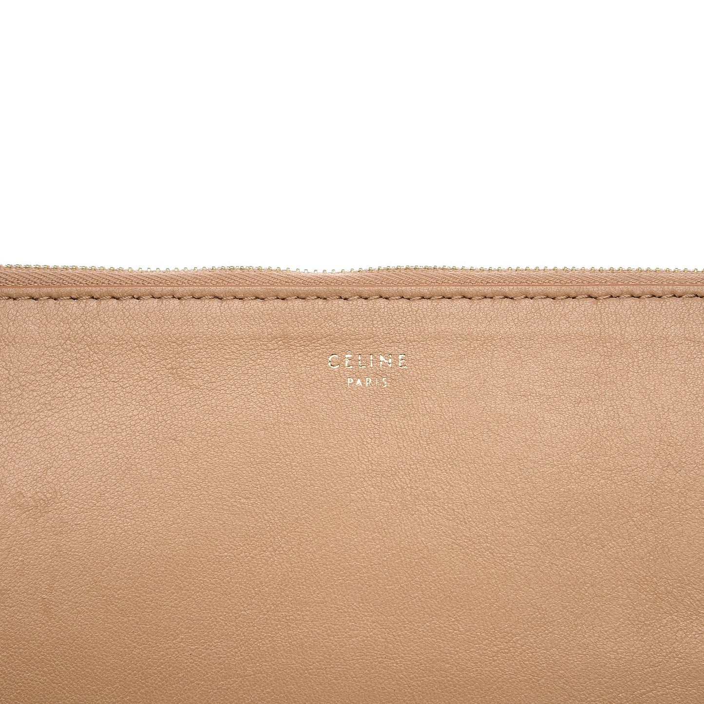 Lambskin Bi-Color Solo Clutch Pouch Nude