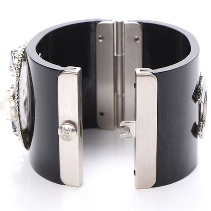Chanel Resin Ruthenium CC Cuff Black 4 of 5