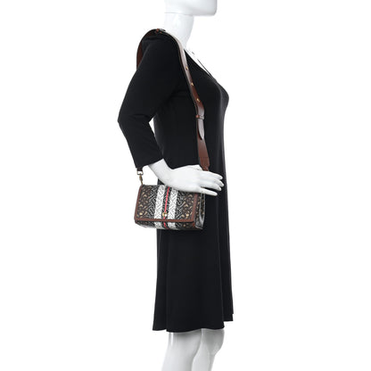 Burberry E-Canvas Monogram Stripe Hackberry Crossbody Bag Bridle Brown 2 of 11