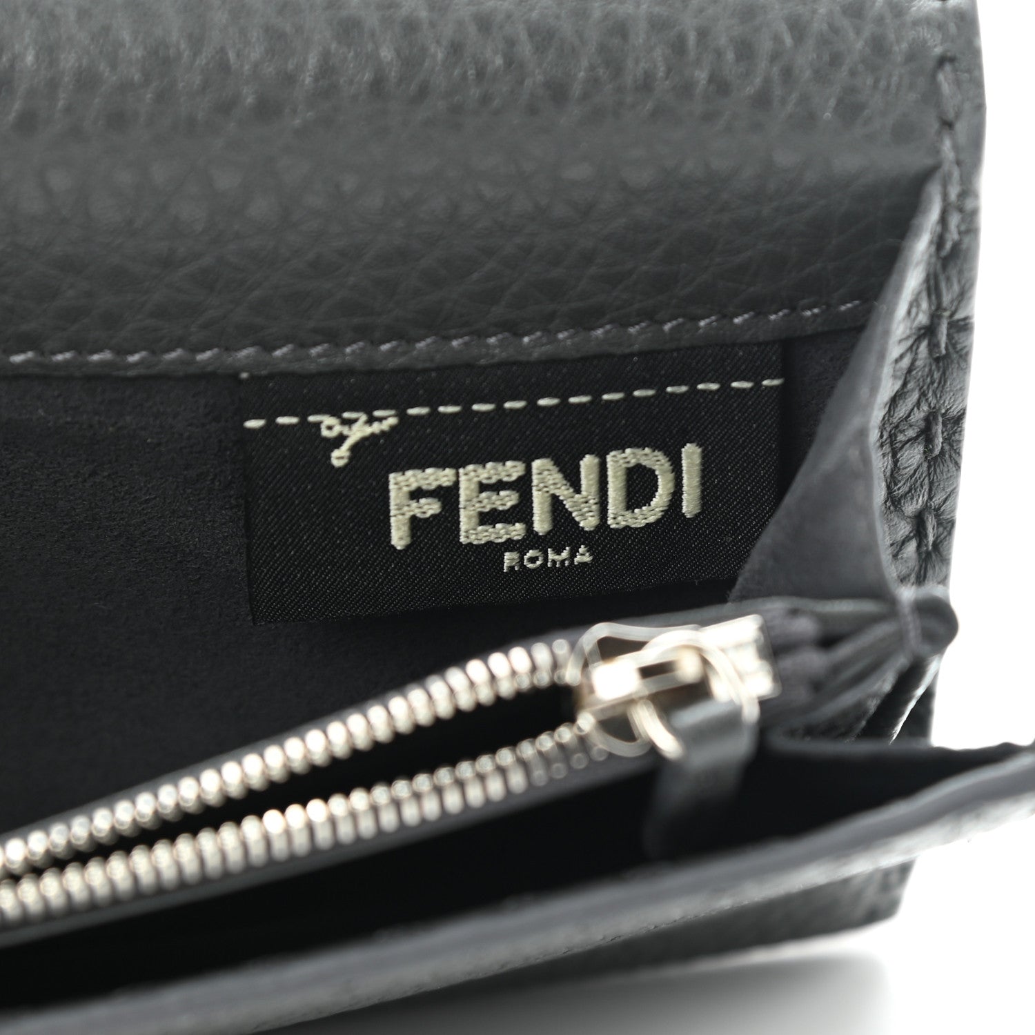 Fendi Cuoio Romano Selleria Peekaboo Continental Wallet Asfalto 7 of 10
