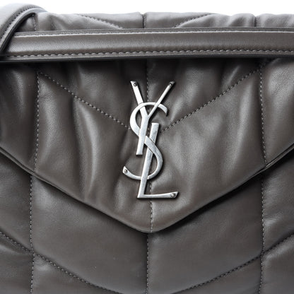 Saint Laurent Lambskin Quilted Small Loulou Puffer Monogram Chain Satchel Concrete 14 of 14