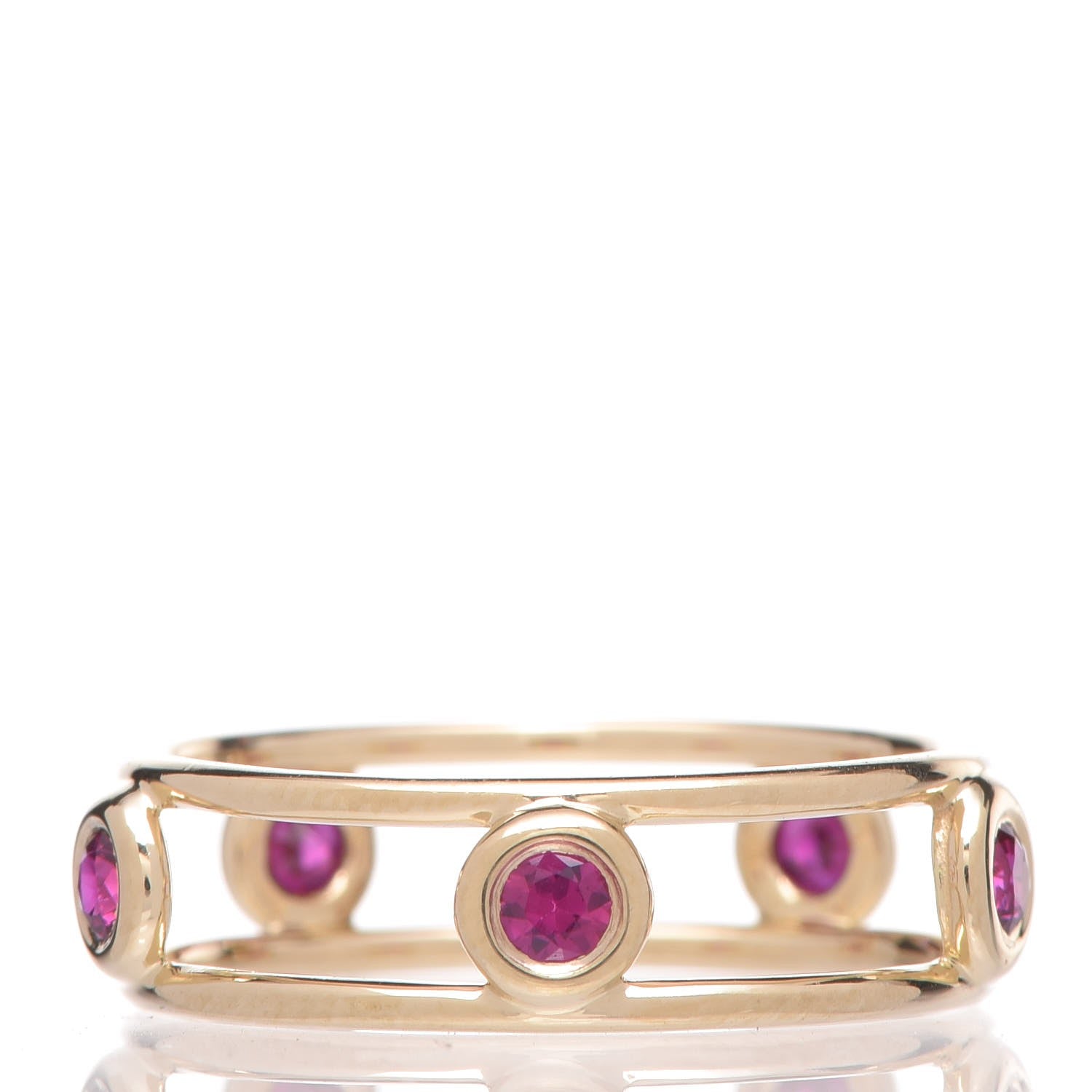 Tiffany 18K Yellow Gold Ruby Elsa Peretti Color By The Yard Ring 52 6 3 of 4
