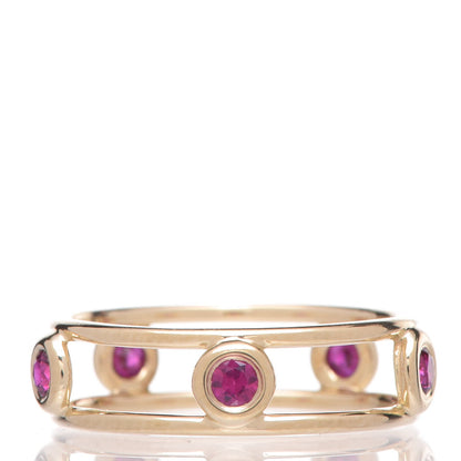 Tiffany 18K Yellow Gold Ruby Elsa Peretti Color By The Yard Ring 52 6 3 of 4