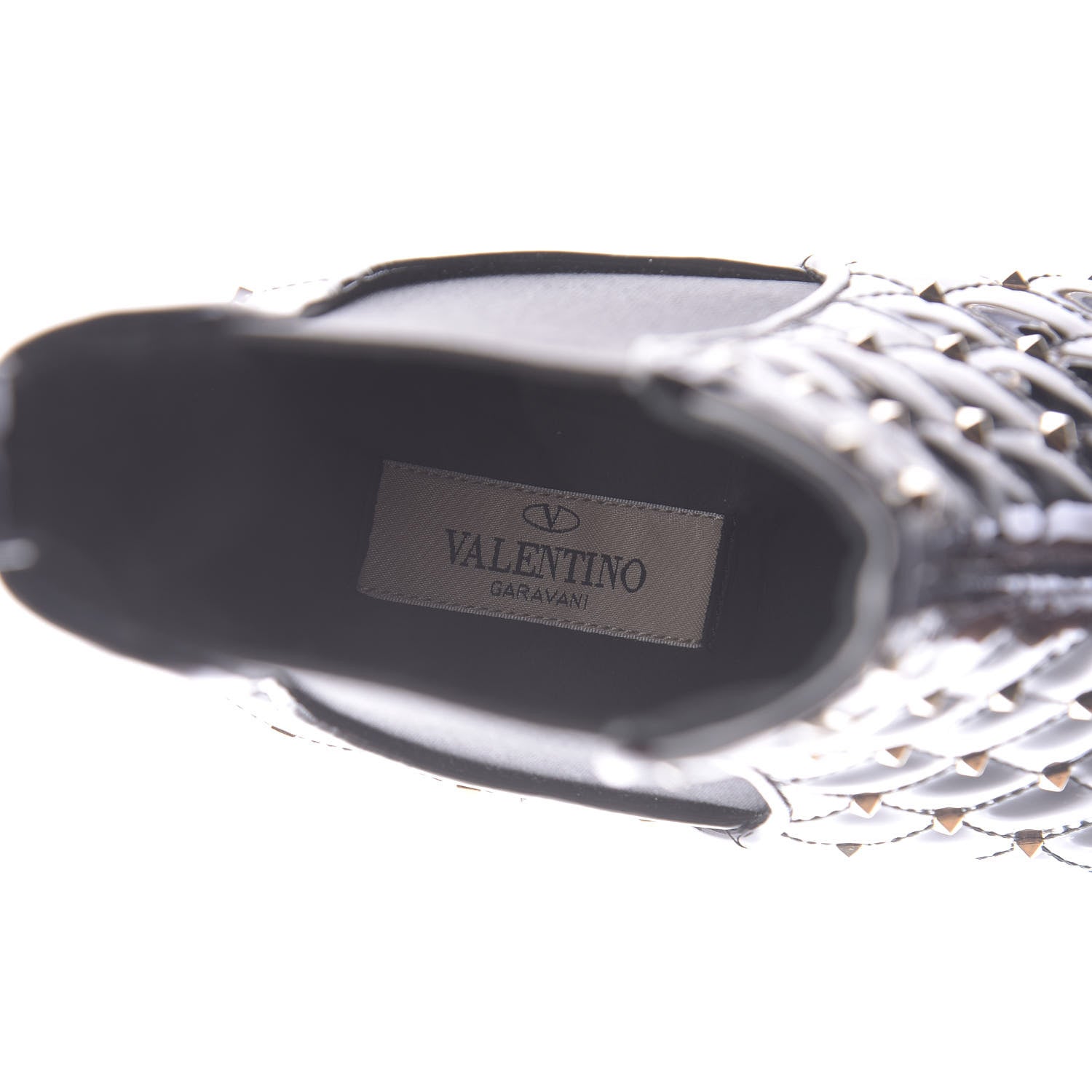 Valentino Garavani Patent Rockstud Spike Chelsea Ankle Boots 39 Black 8 of 11