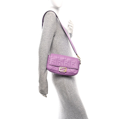 Fendi Nappa FF 1974 Embossed Baguette Agapanto 2 of 11