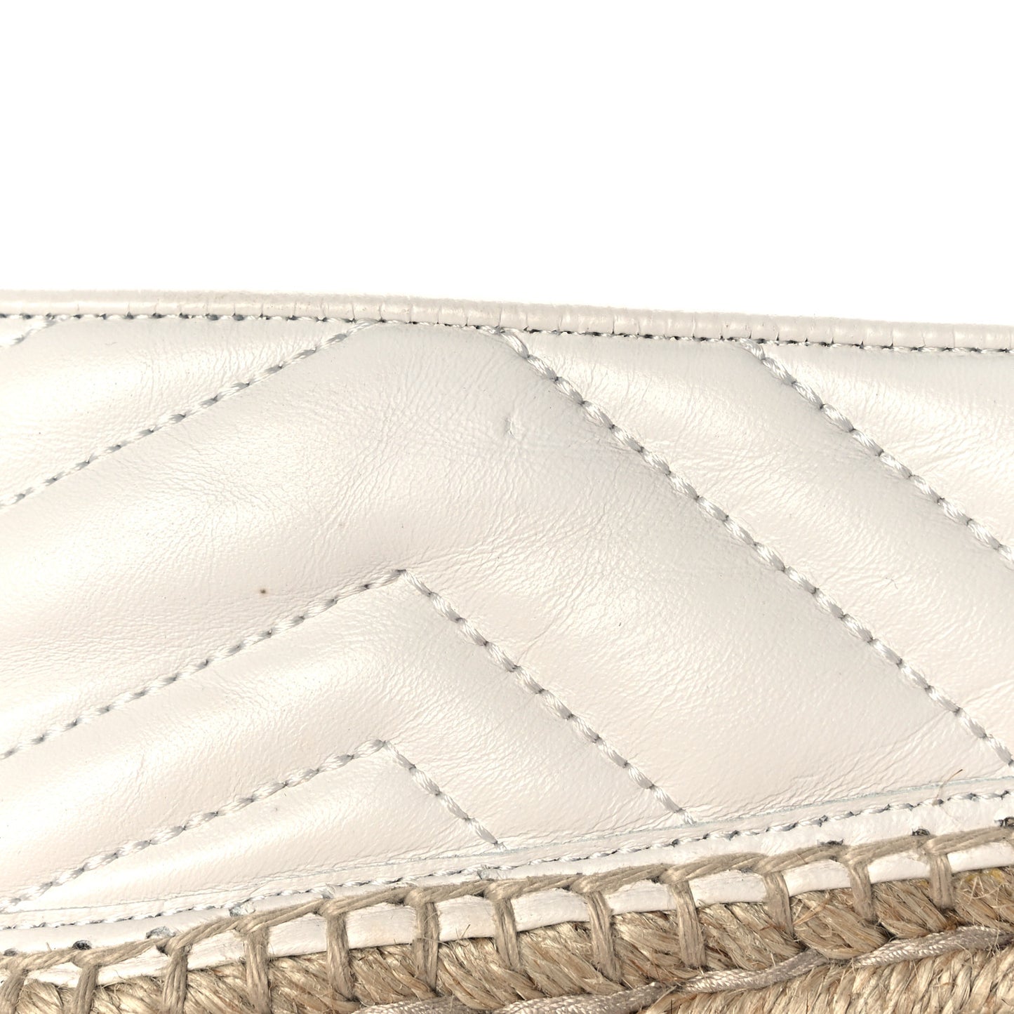 Nappa Matelasse GG Marmont Platform Espadrilles 38 Great White
