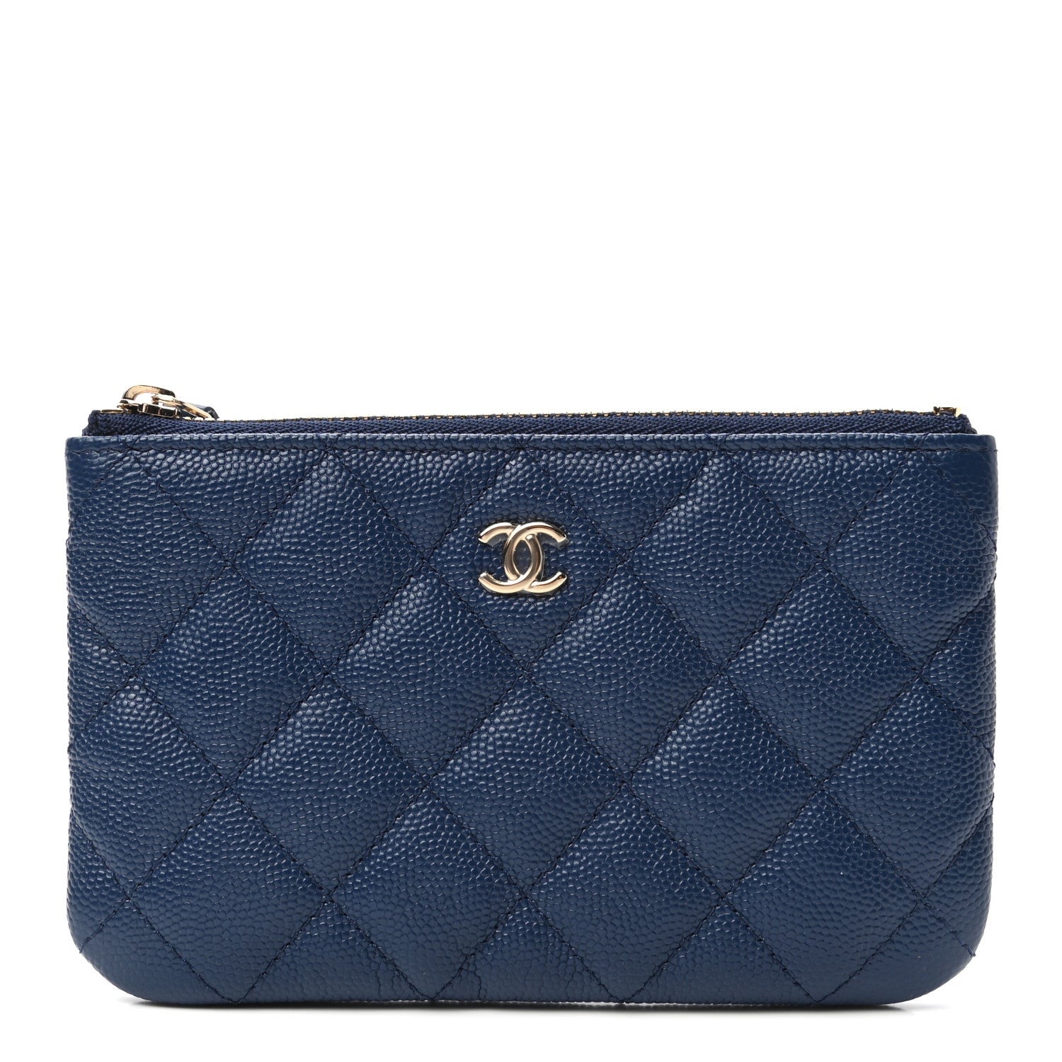 Chanel Caviar Quilted Small Cosmetic Case Navy 1 of 7