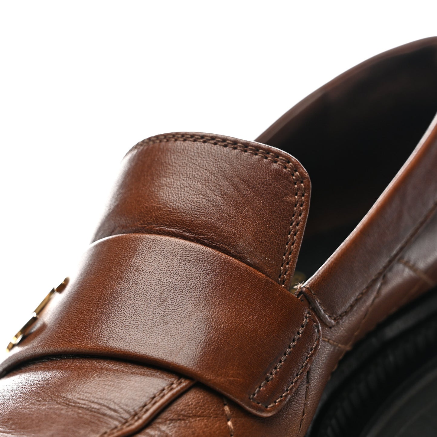 Calfskin Quilted CC Mocassin Loafers 36 Brown