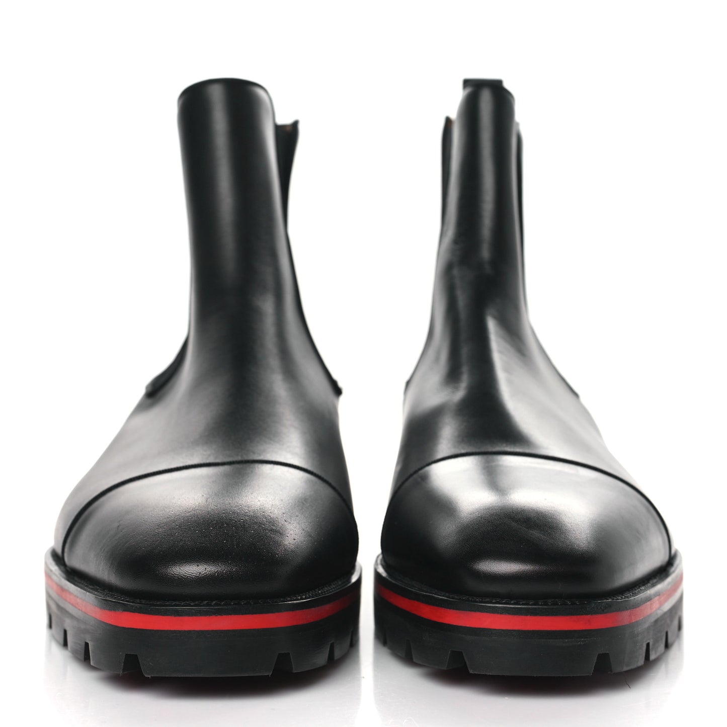 Calfskin Mens Melon Flat Chelsea Boots 46 Black