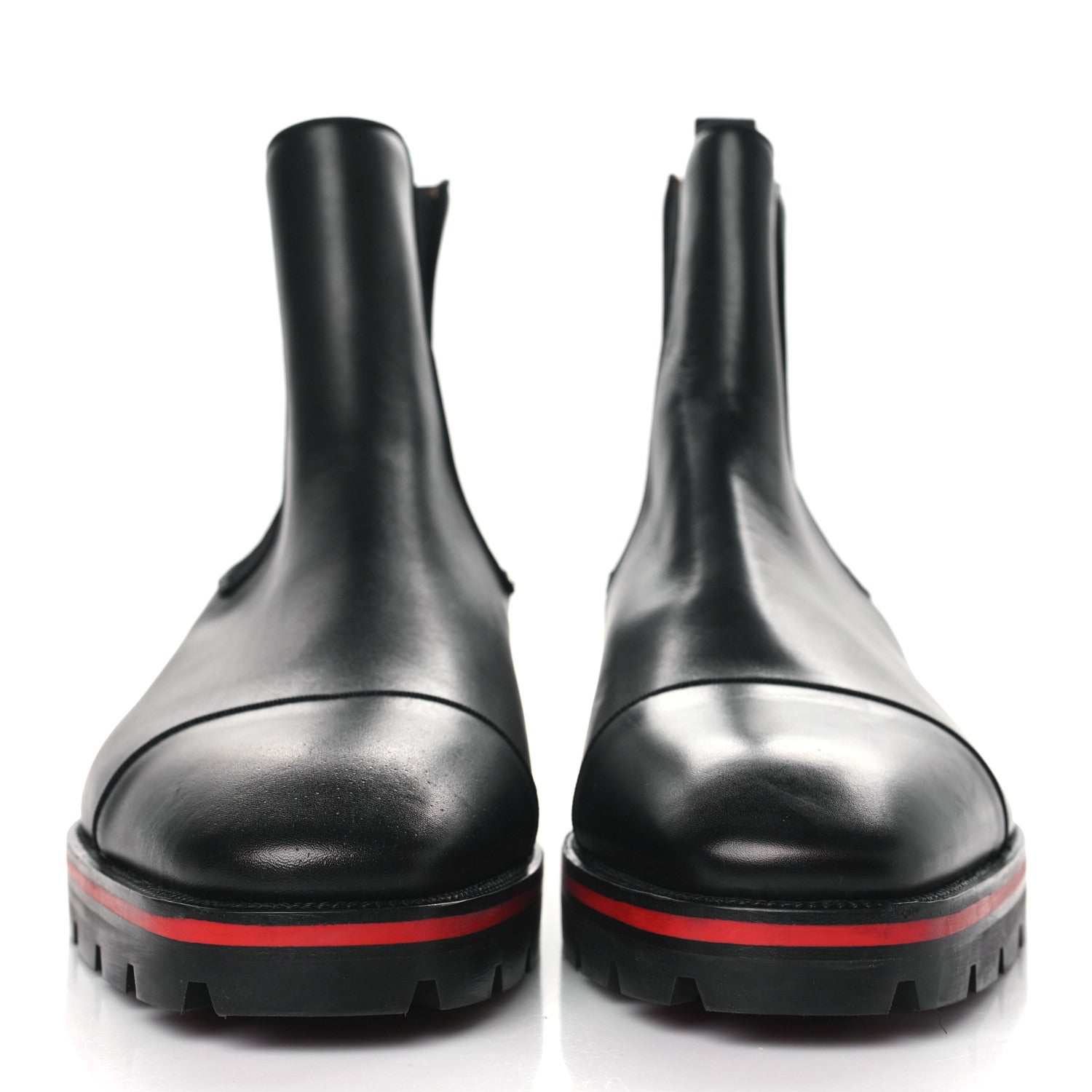 Christian Louboutin Calfskin Mens Melon Flat Chelsea Boots 46 Black 2 of 9