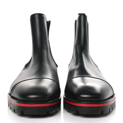 Christian Louboutin Calfskin Mens Melon Flat Chelsea Boots 46 Black 2 of 9