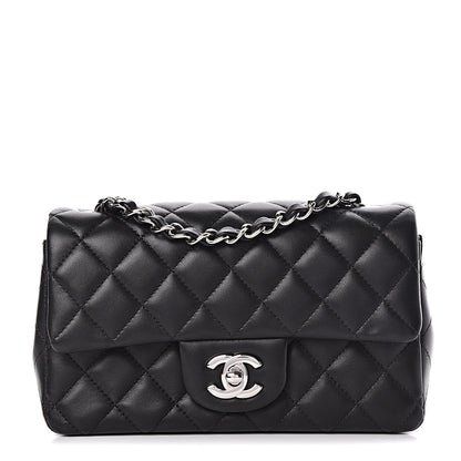 Chanel Lambskin Quilted Mini Rectangular Flap Black 1 of 11