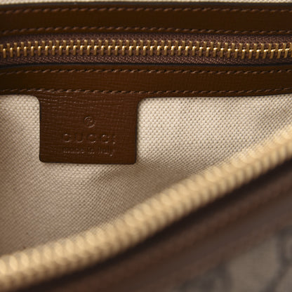 Gucci GG Supreme Monogram Azalea Calfskin Small Horsebit 1955 Top Handle Bag Beige Ebony Brown Sugar 7 of 12