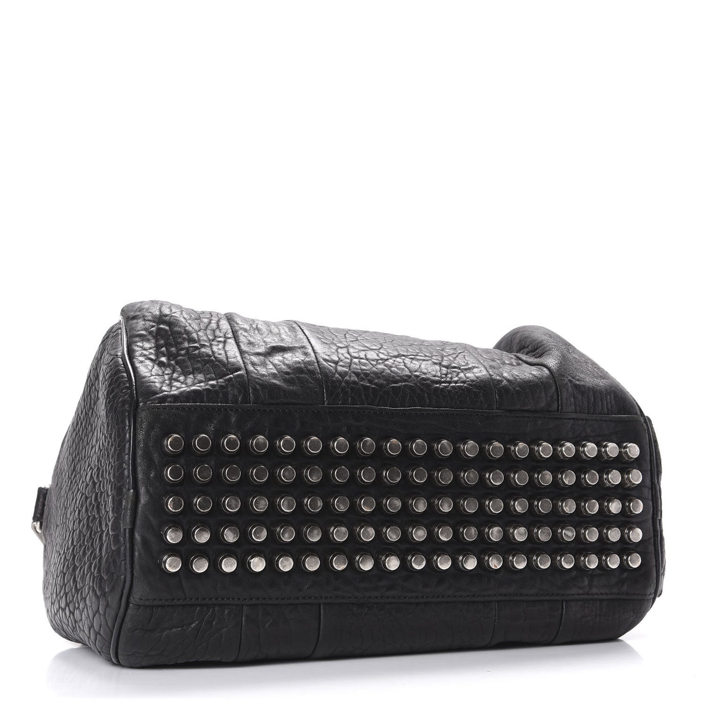 Pebbled Lambskin Rocco Black Silver Hardware